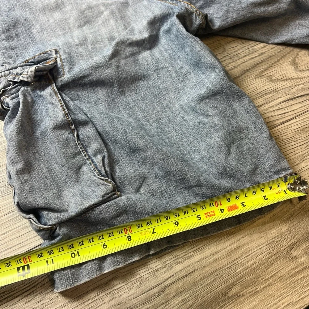 Old Navy‎ Cargo Shorts Mens 32 Blue Denim Light Wash Relaxed Fit Y2K Utility